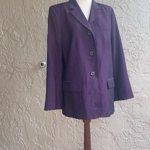 Dana bushman size 12 purple viscose blend blazer made in Italy